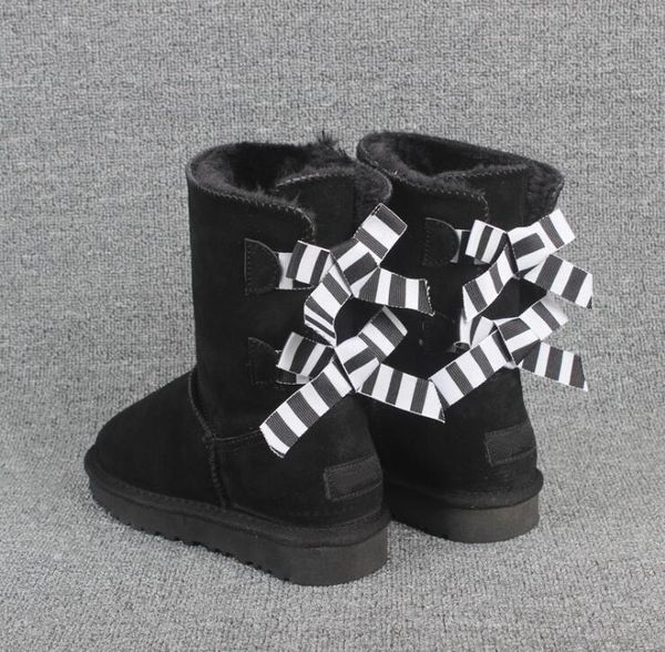 

2021 sell fashion aus u3280 ribbon bow women snow boots sheepskin warm boots with tag card dust bag tan black gray chocolates red transport