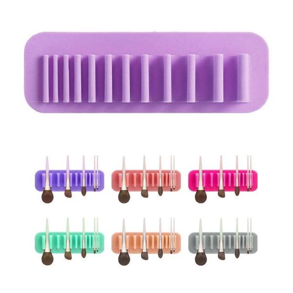 

makeup brush holder suction wall silicone cosmetic organizer storage rack for air drying easy making beauty tools bottles & jars