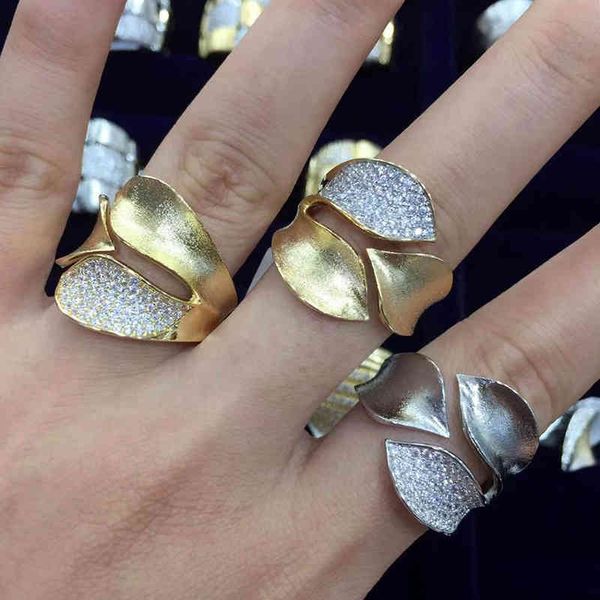 

luxury trendy vintage golden rings leaf shape saudi arabic dubai ring aretes de mujer modernos 2021 gothic, Silver