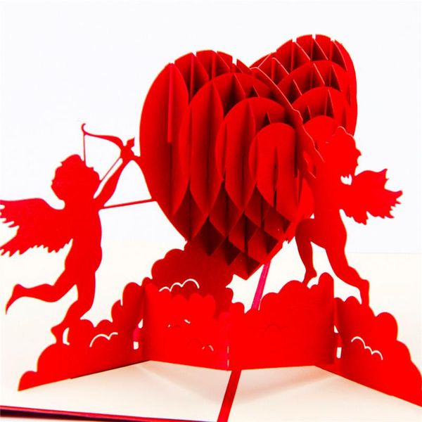 

greeting cards 1pcs valentine's day gifts birthday 3d laser cut up paper artesanato postcards custom for lover craft