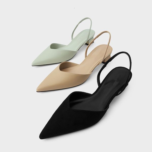 

dress shoes mid-heel single shoes new pointed toe shallow rear tripping strap thick heel small square women's muller ng4g, Black