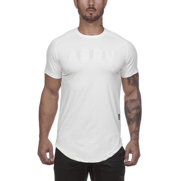

out wolf summer men's work 2019 t-shirt fitness with short sleeve letter print man gym style breathable stretc, White;black