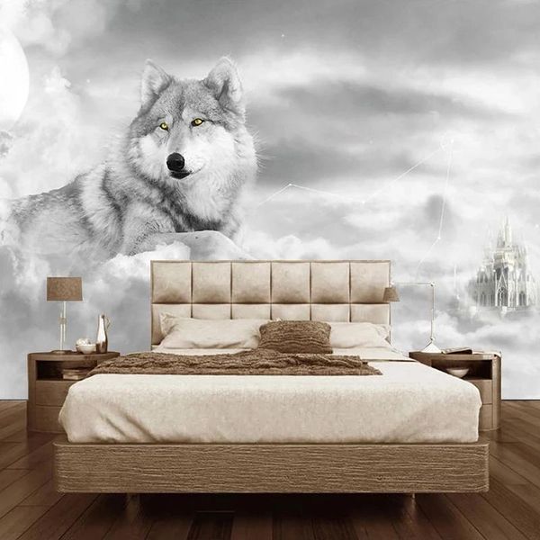 

wallpapers custom 3d murals self adhesive wallpaper modern art living room bedroom restaurant wall decoration wolf paper waterproof