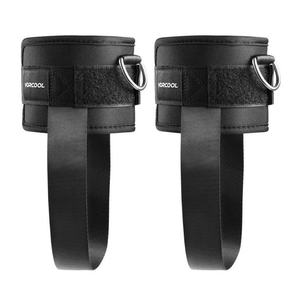

ankle support vorcool 2pcs sport straps d-ring calfs band for gym workouts machines leg exercises (black), Blue;black
