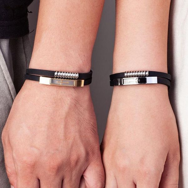 

bangle faith jesus cross bracelet bangles rubber double religious jewelry prayer men and women wristband christmas gift, Black