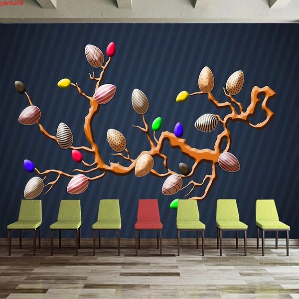 Пользовательские росписиные обои 3D абстрактное дерево современное модное искусство настенные росписью гостиной детская спальня Papele de Parede 3DGood ice