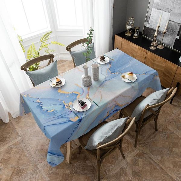 

table cloth blue marble tablecloth rectangular christmas dinning decor cover waterproof