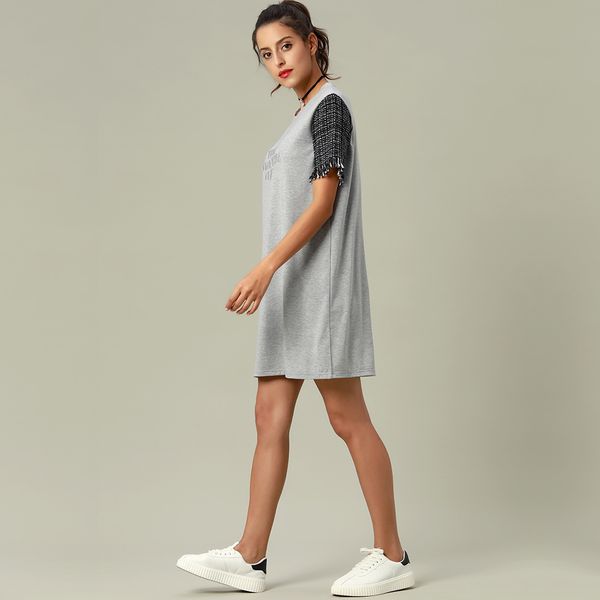

fragrance tshirt women's t-shirt dress knitted small skirt, White;black