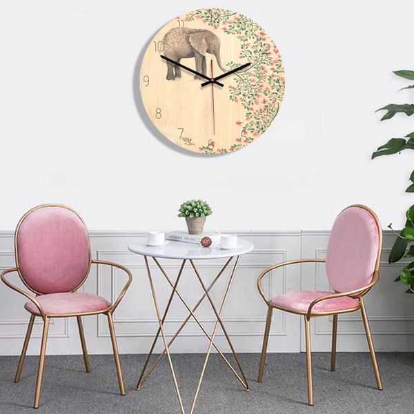 

wall clocks 2021 selling wooden clock colorful painting cartoon animals watch kids room decorative reloj de pared