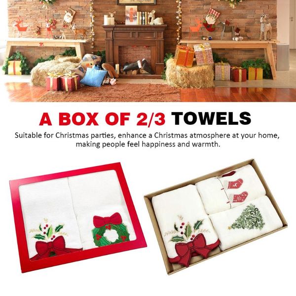 

towel bathroom cotton blend embroidery daily machine washable bath home christmas pattern water absorbent kitchen el square
