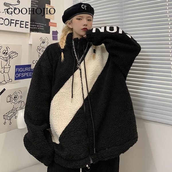 

women's jackets goohoo 2021 autumn and winter lambswool women oversized vintage coats for couple fashionable thicken, Black;brown