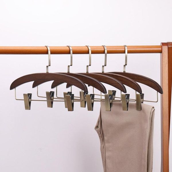 

solid wood wardrobe pants skirt trouser rack hanger clip organizer clothes coat hangers perchas para la ropa & racks