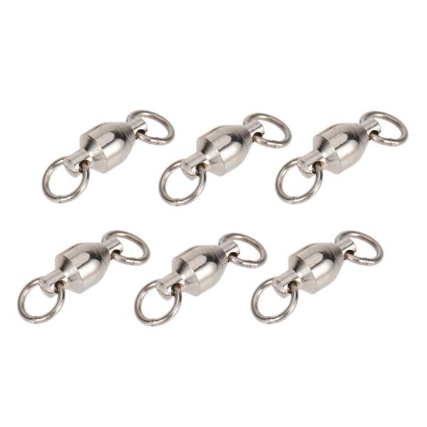 

100pcs fishing bearing swivels with ring - size 10 (silver) hooks