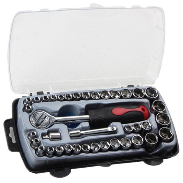 

hand tools 40pcs t shape car repair tool socket set anti-corrosion ratchet wrench combination for auto with carrying box kit