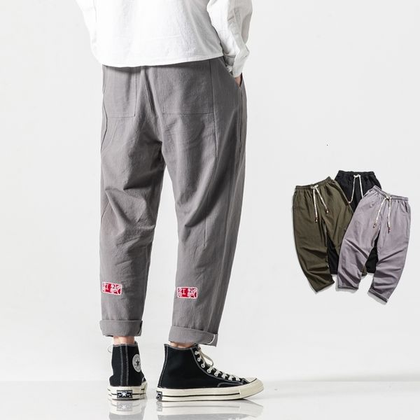 

men's pants harajuku style men cargo mens casual harem cotton male trousers streetwear jogging large size 5xl 8rb6, Black