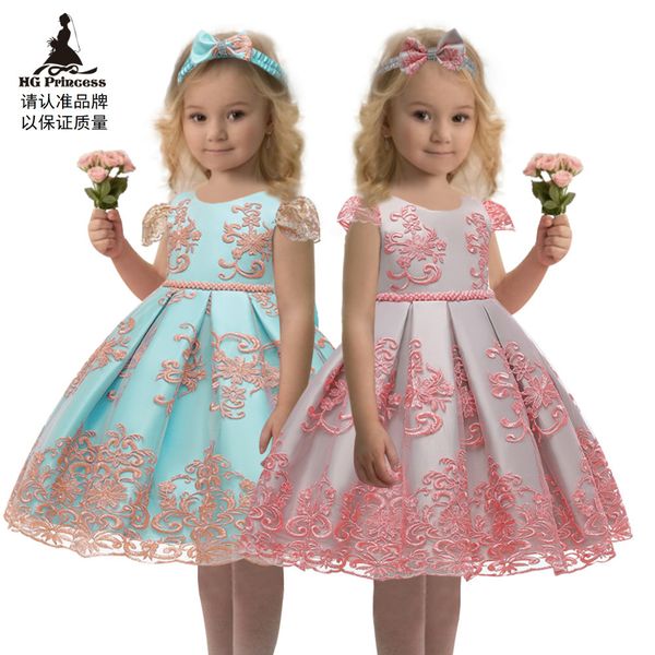 

premium 70% off popular children's princess dress color matching bow dress lace girl, White