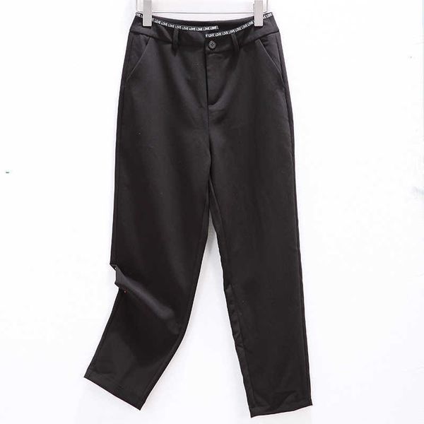 

sexiang autumn women's casual pants korean mid waist temperament irregular leggings 8242, Black;white