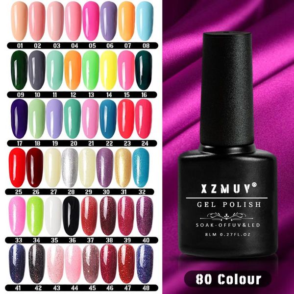 

nail polish xzmuv 8ml full color uv led gel set can absorb polish, art glue,