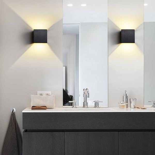 

wall lamps 7w led light garden lamp indoor bedroom bedside decoration lighting aluminum surface mounted cube porch