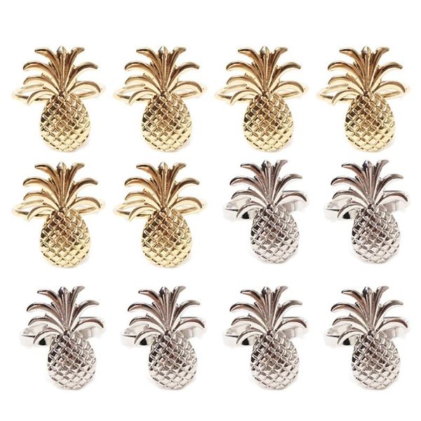 

napkin rings 12pcs pineapple ring metal plating stand for christmas wedding holiday party table decoration