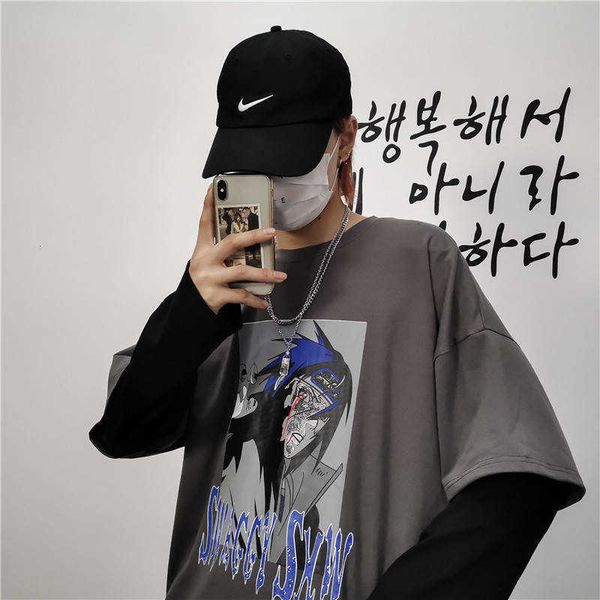 

men's t-shirts moda casual sasuke camisas masculinas primavera tshirts meninos hip hop tshirt homens japo retalhos t camisa 29ao, White;black