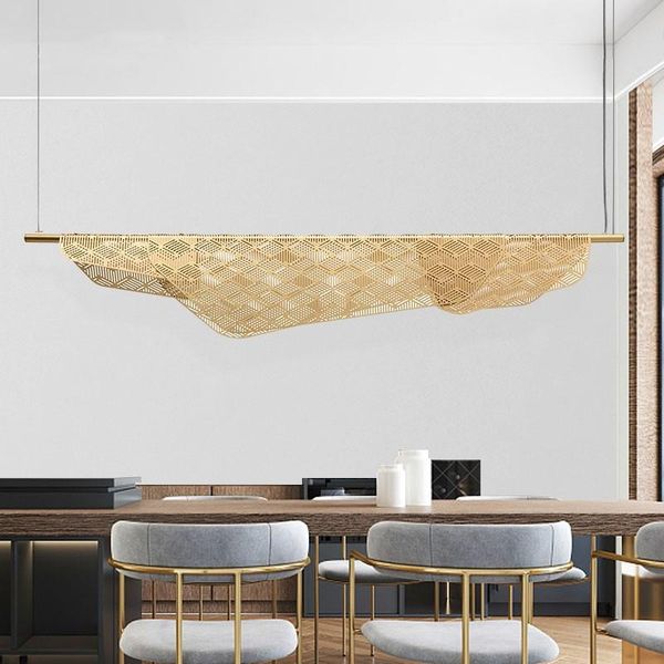 

pendant lamps creative postmodern led chandelier lighting stainless steel dining room island long hanging lamp kitchen office restaurant lig
