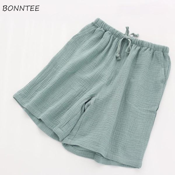 

men's sleepwear men solid sleep bottoms bandage elastic waist soft breathable japanese style males home-wear lounge daily couple, Black;brown