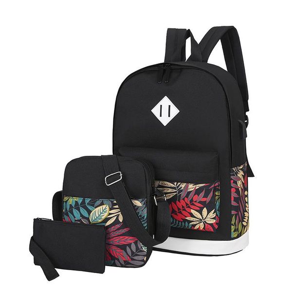 

backpack 3pcs/set waterproof oxford light small shoulder bag purse student schoolbag men women travel lapdaypack mochila