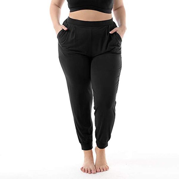 

sagace plus size fashion women pants casual loose pocket stretch beam long paragraph ladies trousers 45, Black;white