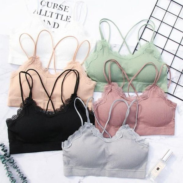 

yoga outfit cotton bra lace brathable sport running push up gym fitness suit underwear women seamless crop female