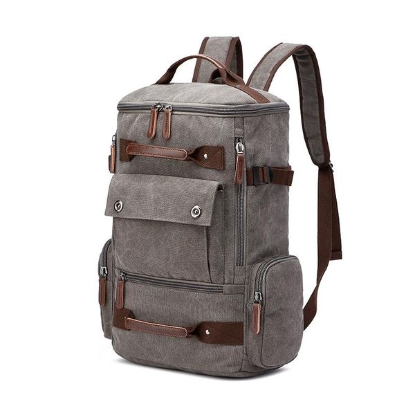 

canvas casual retro khaki travel large-capacity sports backpack