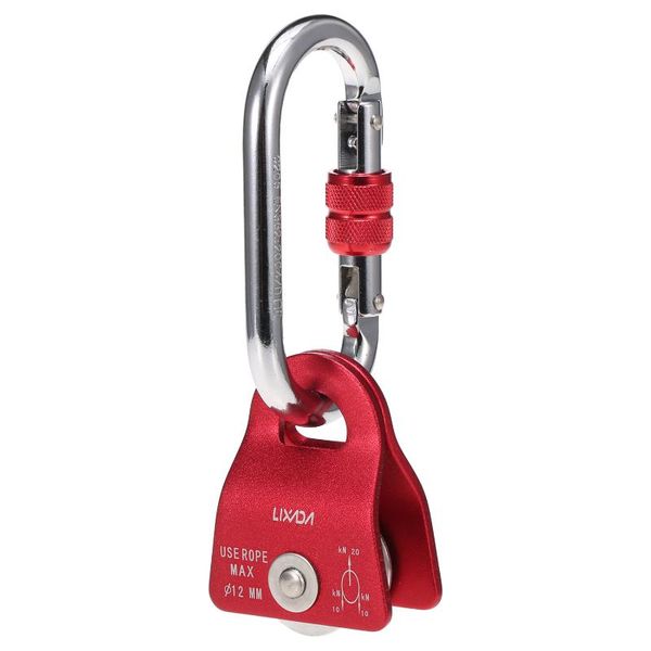 

cords, slings and webbing lixada 20kn bearing climbing pulley mobile with 25kn screw locking carainber for rigging accessories