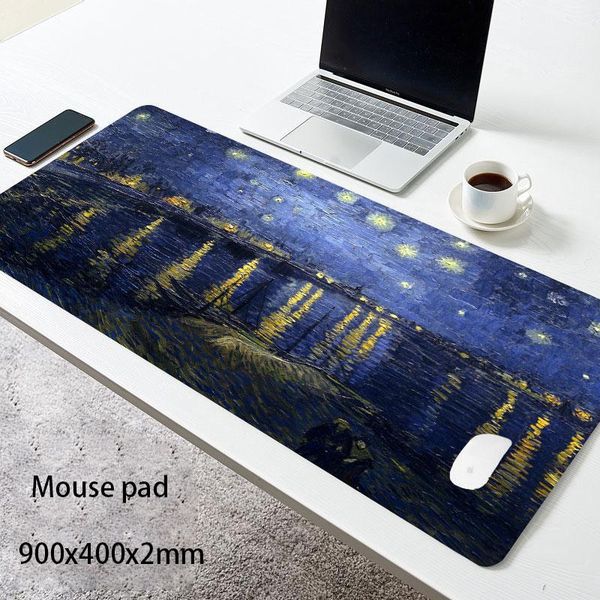 

mouse pads & wrist rests van gogh pad 80x30cm notbook computer mousepad large arting game keyboard mice mat gaming gamer to gift