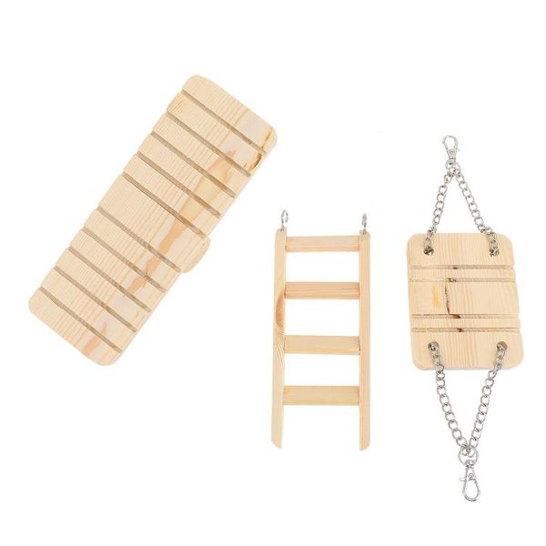 

small animal supplies 1 set hamster wooden climbing ladder swing seesaw pet cage