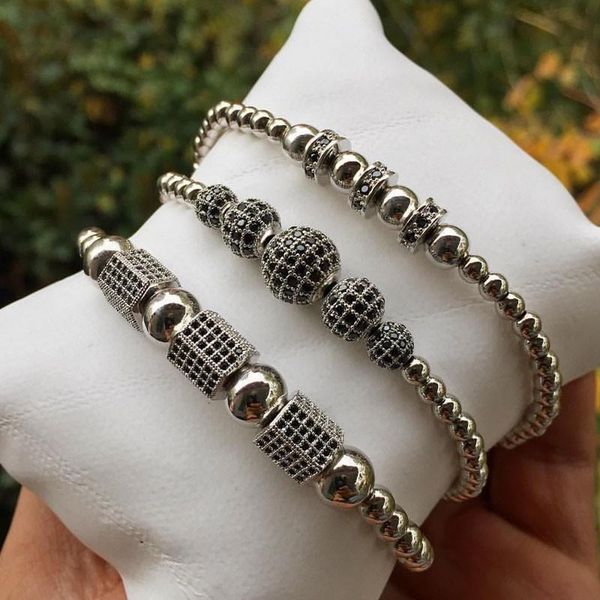 

charm bracelets 2021 design bracelet men fashion trendy disco ball cube braided macrame for women jewelry gift, Golden;silver