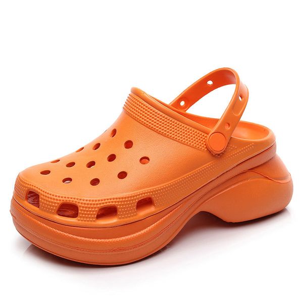 

trend summer shoes womens platform garden shoes sandals clogs for women increase outdoor croks beach slippers tongs, Black