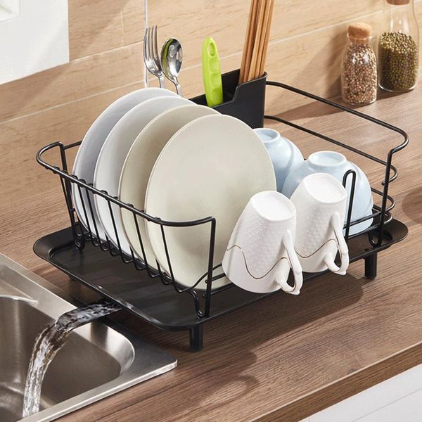 

kitchen storage & organization stainless steel dish drying shelf rack holder plate cup spoon drainer counterutensil organizer