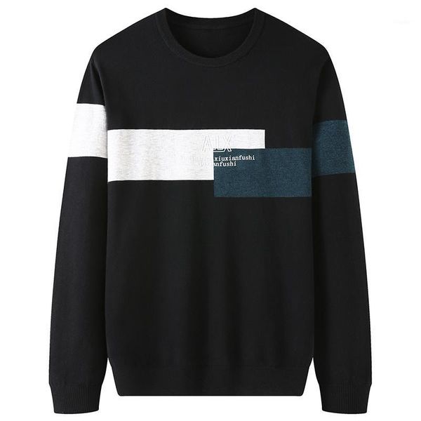 

patchwork oversized sweaters men 2021 fashion men's christmas sweater spring autumn male soft warm pullovers, White;black