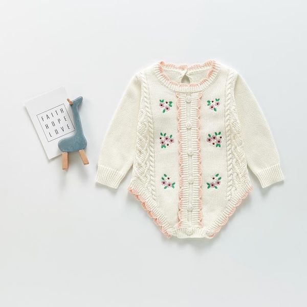 

rompers cute born clothes long sleeve baby flower print infant cotton soft boys&girls jumpsuit costume body suit, Blue