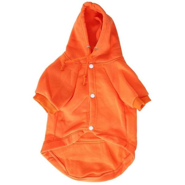 

dog apparel pet dogs cats winter warm costume hoodie leisure clothing with buckle orange