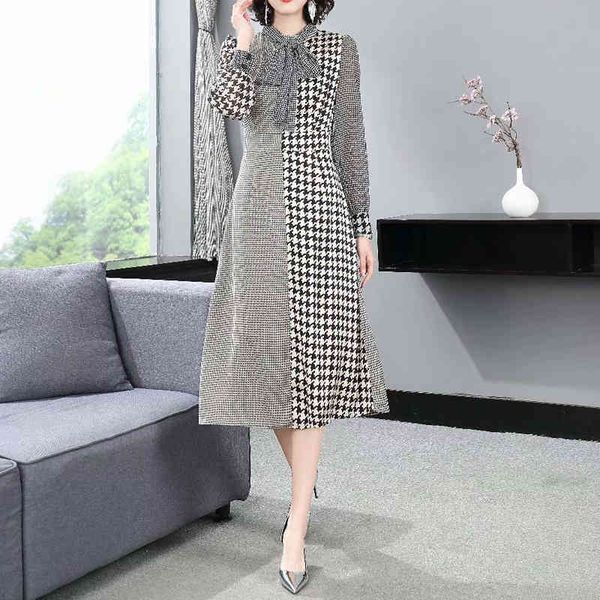 

dress spring fashion style woman office party elegant vintage ribbon long bow dressed, Black;gray