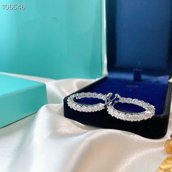 

vintage metro brand designer copper with white gold plated charm ful crystal round small circle loop earrings for women jewelry, Golden