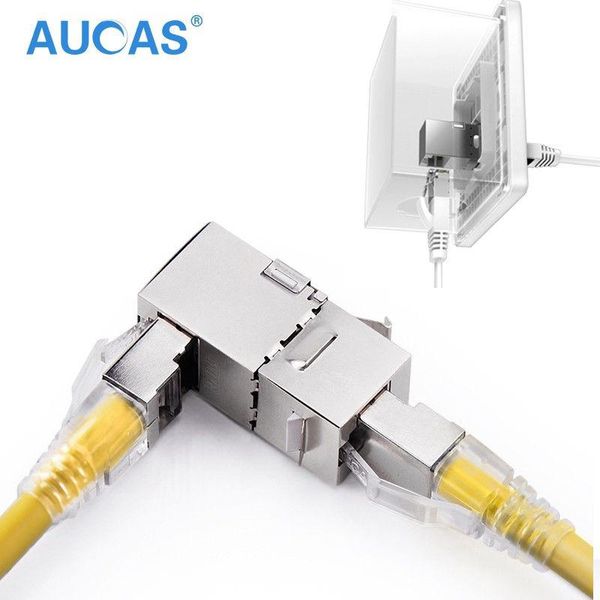 

coupler cat7 90 degree wall outlet plate modular ftp 8p8c cable joiner extender adapter utp keystone female jack connector computer cables &