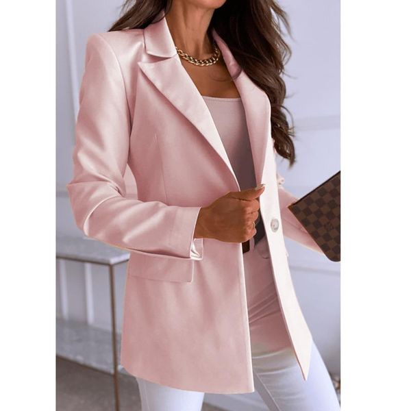 

women's suits & blazers temperament small suit long sleeve slim single button solid color jacket 2021 fall winter qm*, White;black