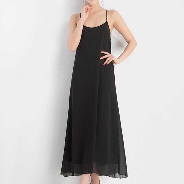 

women's tracksuits tracksuitssuspender dress women's chiffon solid vest black slim loose large with over knee skirt 7jp1, Gray