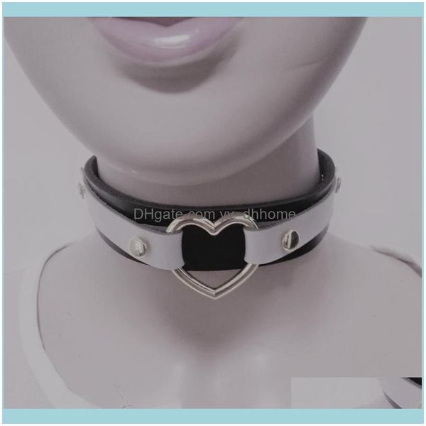 

necklaces & pendants jewelryfashion harajuku handmade stud rock collar punk goth sweet o-round faux leather choker necklace chokers dro, Golden;silver
