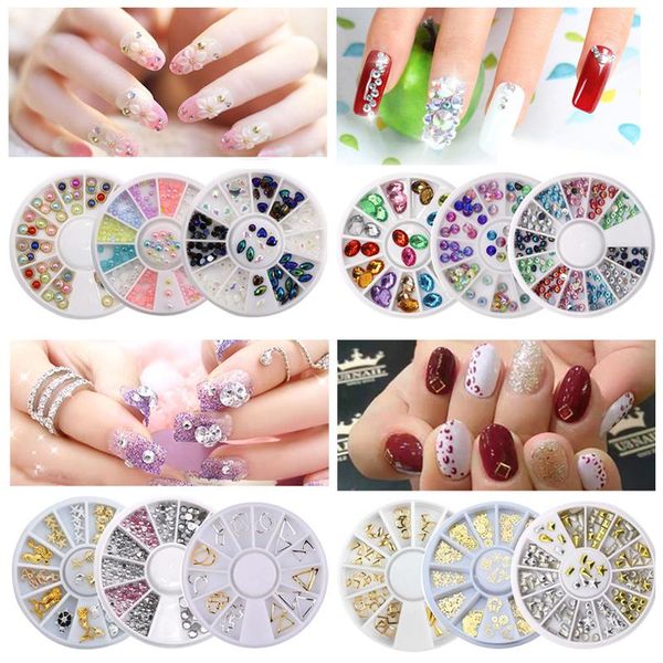 

3pcs rhinestones nails art tips decorations 3d crystal irregular beads studs pearl gems acrylic manicure accessories nail, Silver;gold