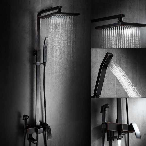 

bathtub rainfall shower faucets set bathroom tap with hand sprayer waterfall wall torneira head r45-507 sets