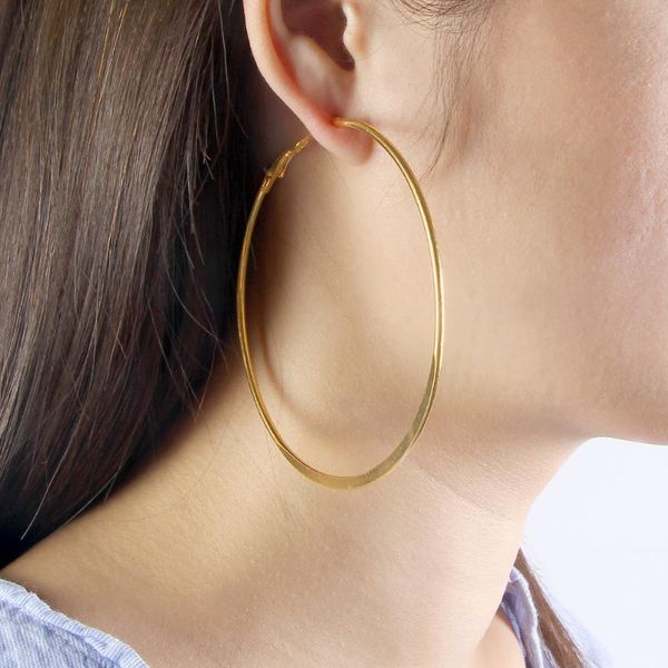 

dangle & chandelier arrival big statement circle earrings 90mm 80mm round drop earring gold silver metal ear women jewelry