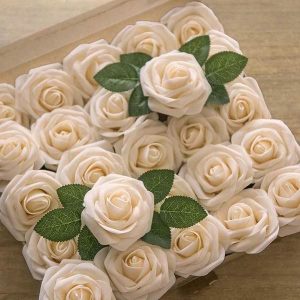 

decorative flowers & wreaths artificial blush roses 50pcs real looking fake w/stem for diy wedding bouquets centerpieces bridal shower party